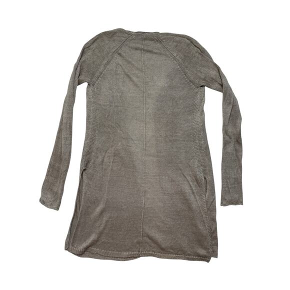 CALYPSO ST. BARTH Tan Linen Open Long Cardigan Size Large Womens Coastal Sweater - Picture 5 of 10